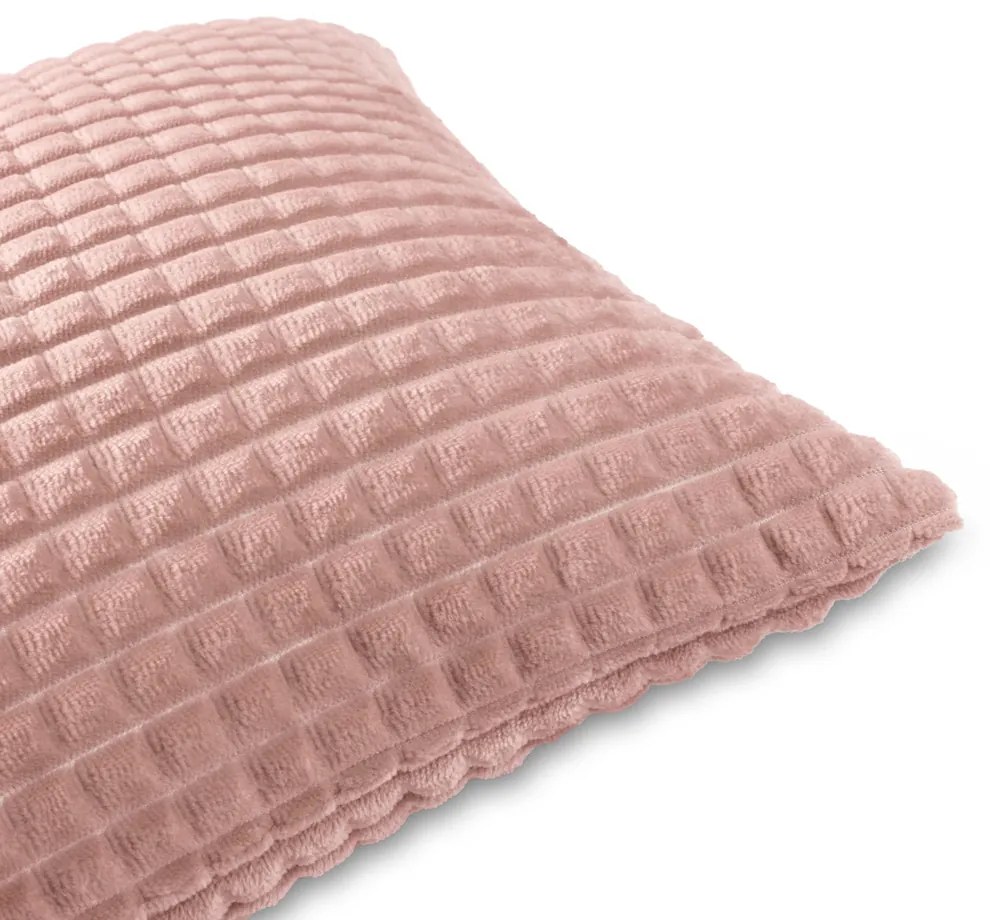 Biante Dekoračná obliečka na vankúš Minky kocky MKK-003 Púdrovo ružová 45 x 45 cm