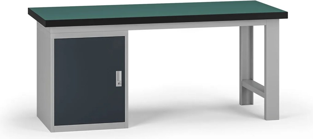 Pracovný stôl do dielne G8, 1800 x 750 x 800 mm, 1x skrinka, grafit