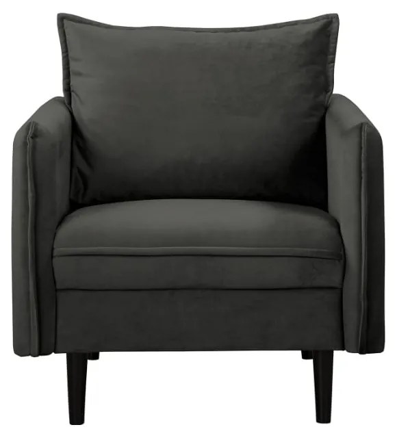 Tmavosivé zamatové kreslo Juli – Ropez