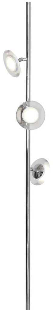 Stojacia lampa Ellipse, 3x chrómové kovové tienidlo, ch