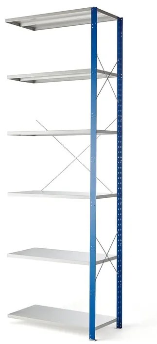 Kovový regál MIX, prídavná sekcia, 3000x1000x500 mm