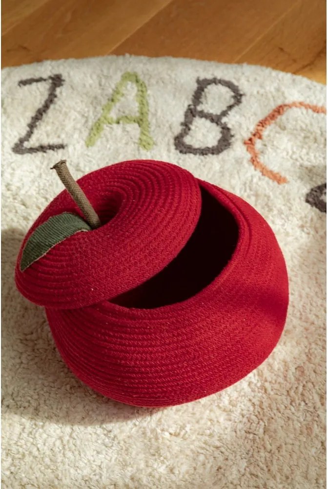 Červený látkový detský kôš na hračky ø 28x20 cm Apple – Lorena Canals