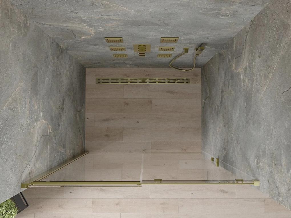 Mexen OMEGA posuvné sprchové dvere do otvoru 110 cm, zlatá-transparentná, 825-110-000-50-00