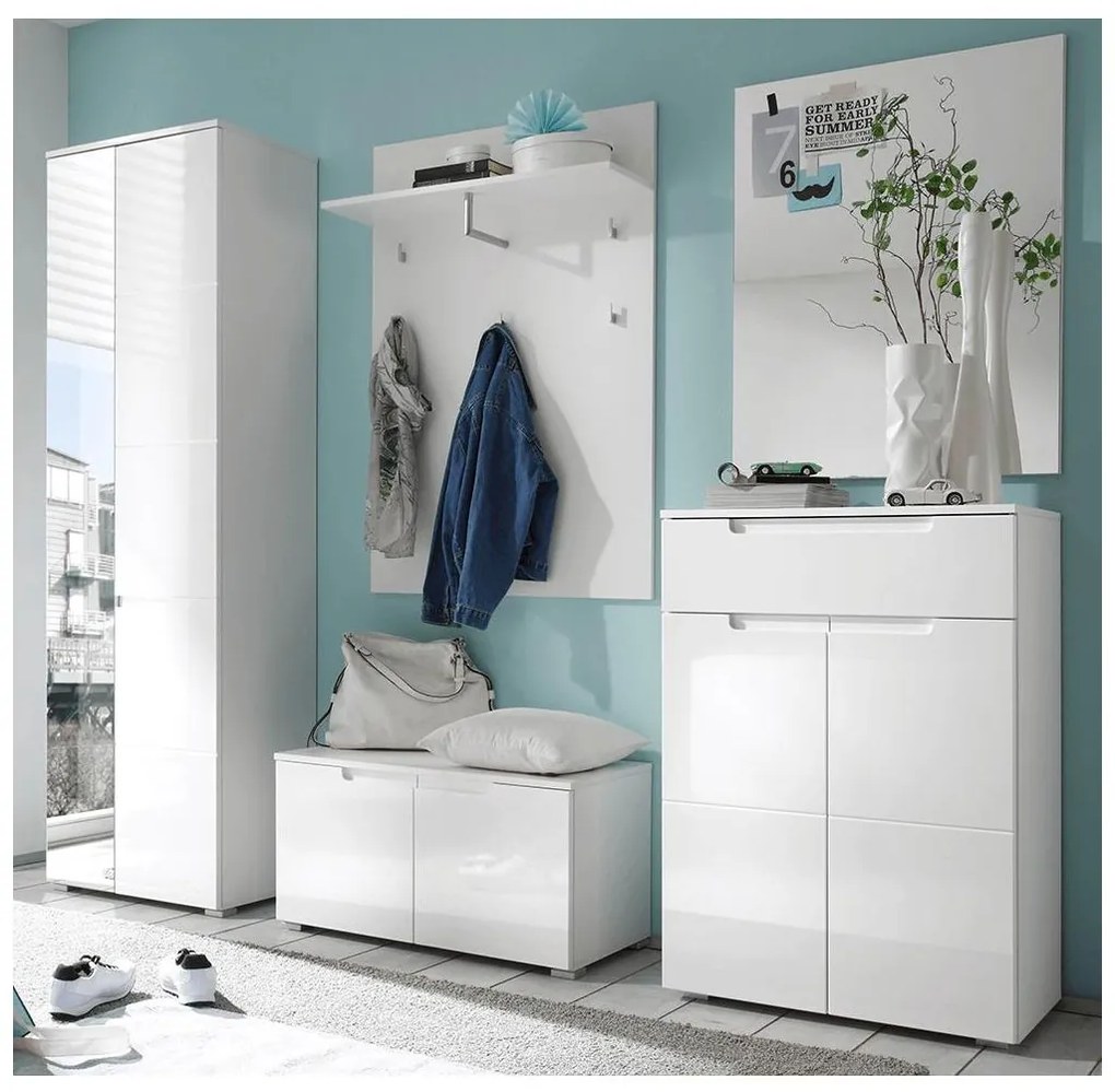 Tempo Kondela Komoda, biela extra vysoký lesk, SPACE