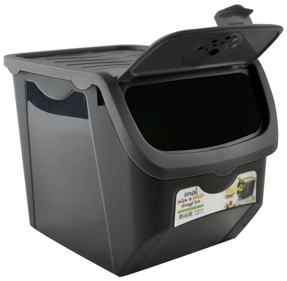 Orion Skladovací box na cibuľu a zemiaky, čierny čierny (12l)