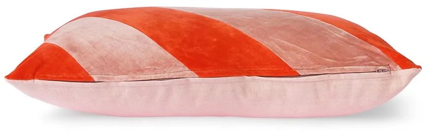 HK living Bavlnený vankúš Velvet Red/Pink 40 x 60 cm