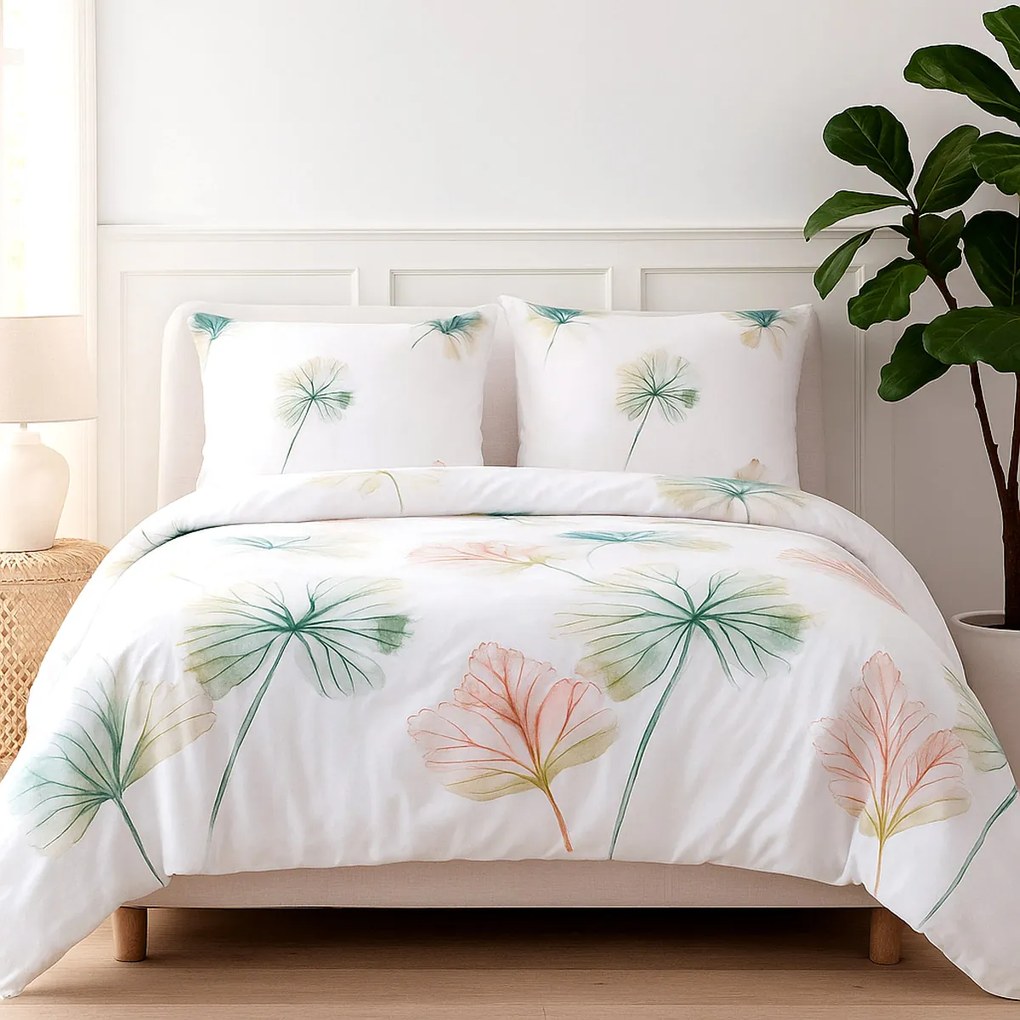 SATÉNOVÉ OBLIEČKY SATINLOVE 180X200 CM, 2KS 70X80 CM LISTY