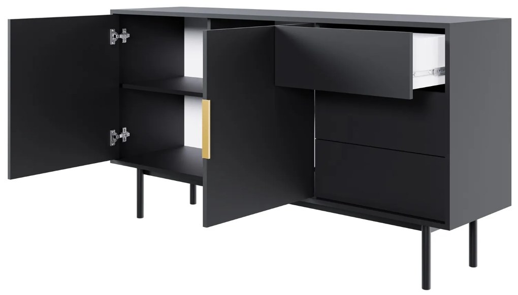 Komoda Viva 154 cm čierna