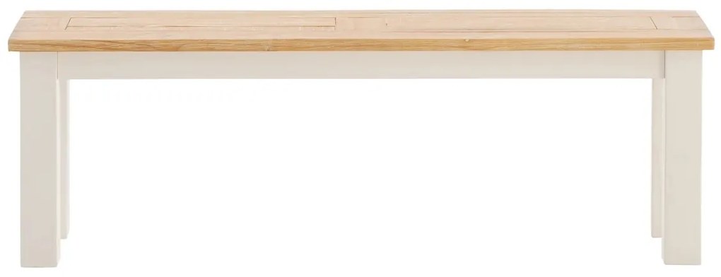 furniture-nabytek.cz - Masivní lavice Capera z borovice a MDF, lakovaná, bílá/hnědá – 134×35×45 cm