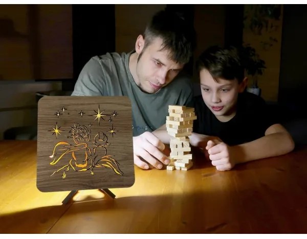 Li-Go 5788/DUB2 - LED stolná dekorácia LED/12W/230V 19x19 cm dub/Malý princ