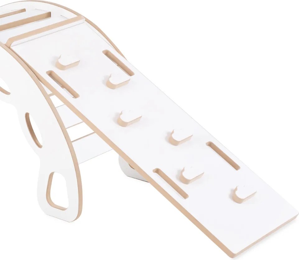 Multifunkčná detská súprava 4v1 – hojdačka, šmykľavka a vankúš sivá