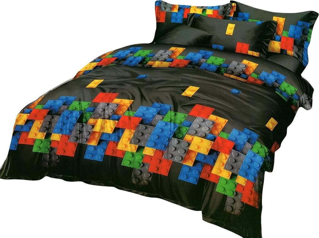 Dekorstudio Posteľné obliečky s farebnými kockami PEB-872 Rozmer posteľných obliečok: Šírka x Dĺžka: 160x200cm + 2 ks 70x80 cm