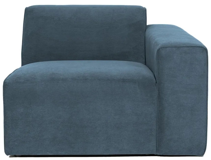 Modrý menčestrový modul pohovky (pravý roh) Sting – Scandic