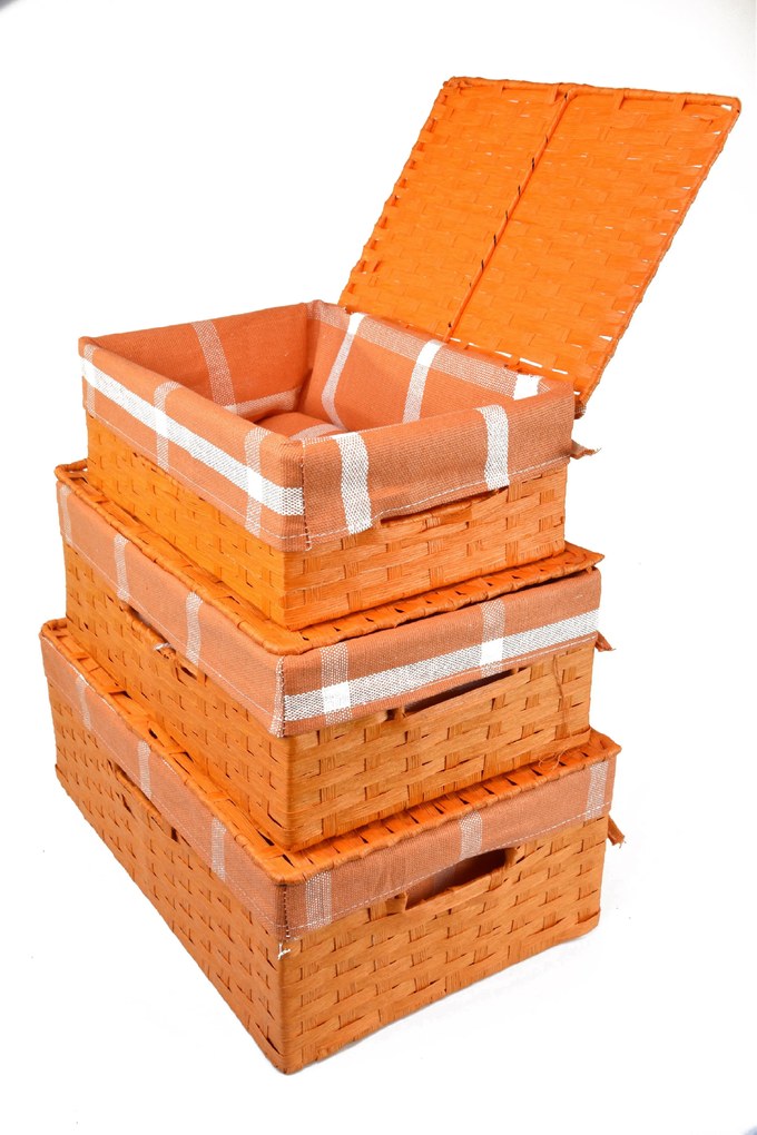 Úložný box s vekom oranžový Rozmery (cm): 36x24, v. 13