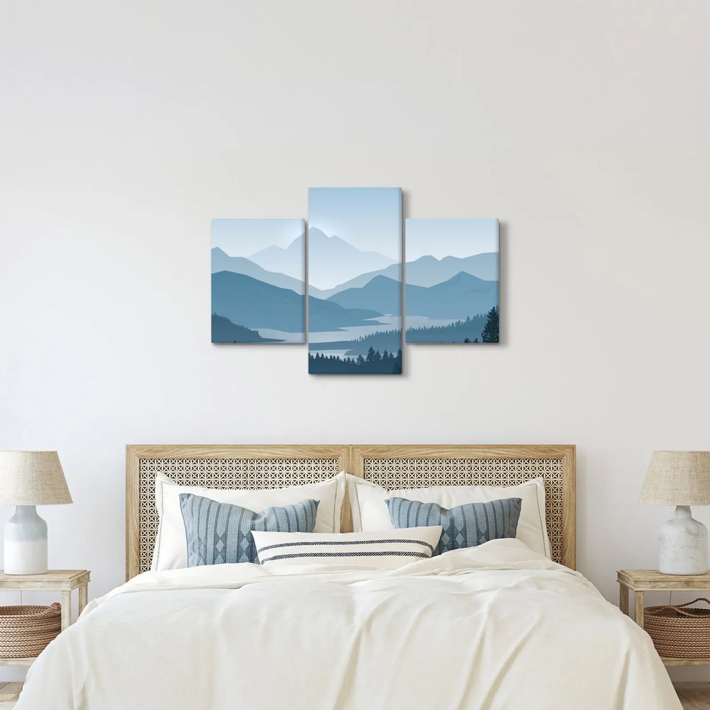 Obraz - Hory pohľadom grafika (90x60 cm)