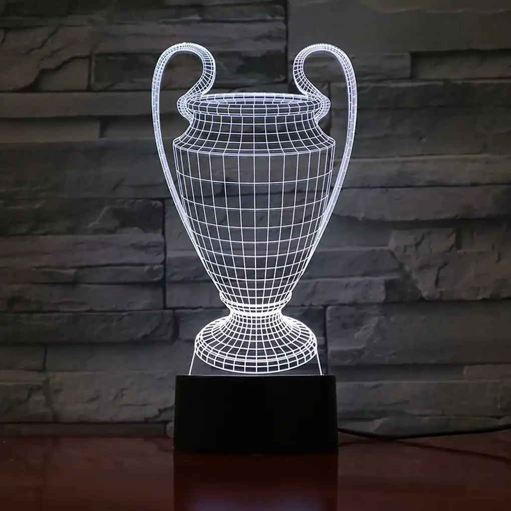 3Dmix 3DL-WD020 – 3D LED nočná lampa - Pohár pre víťazov (Trofej) (Wood)