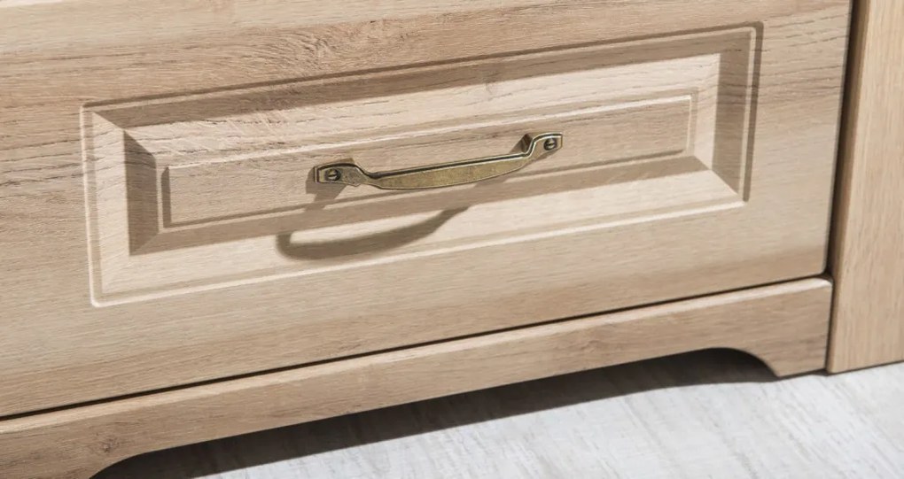 Vysoká vitrína Atik, dub riviéra, ľavá