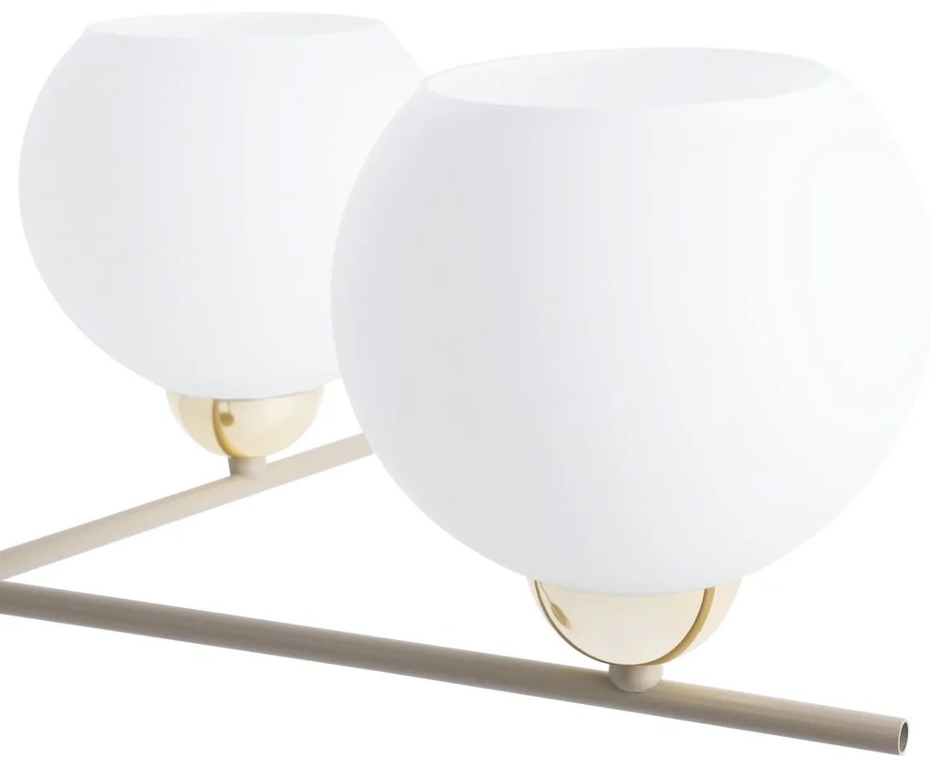 Stropné svietidlo Eliza, 4x biele sklenené tienidlo, be/g