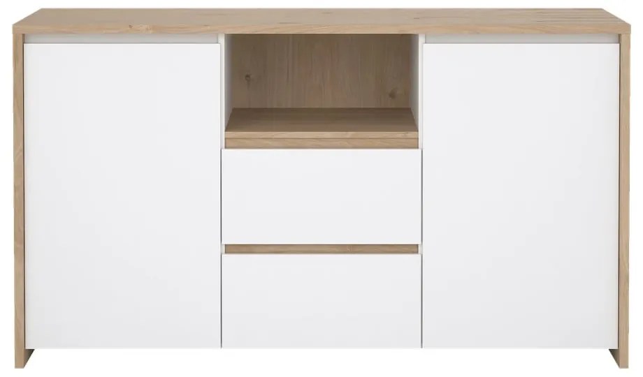 Biela/v prírodnej farbe komoda v dekore duba 149x84x48 cm Next – Tvilum