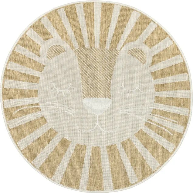Detský obojstranný koberec BRUSSELS 206023/10820 béžový / krémový kruh