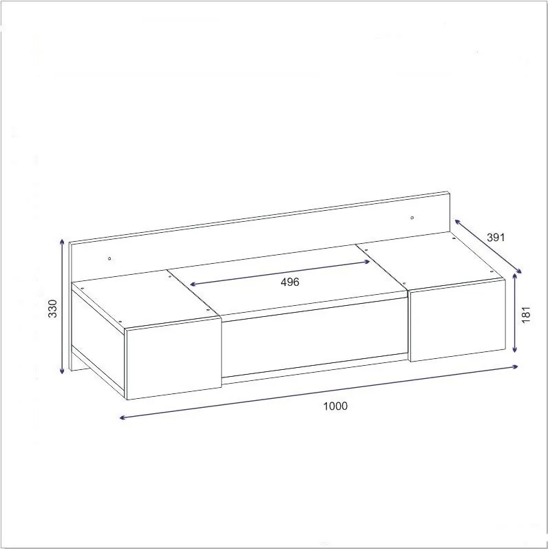 Toaletný stolík ZAKKUM 100 cm biely