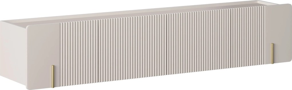 Závesná TV skrinka Malmi 200 cm - kašmírová / zlatá