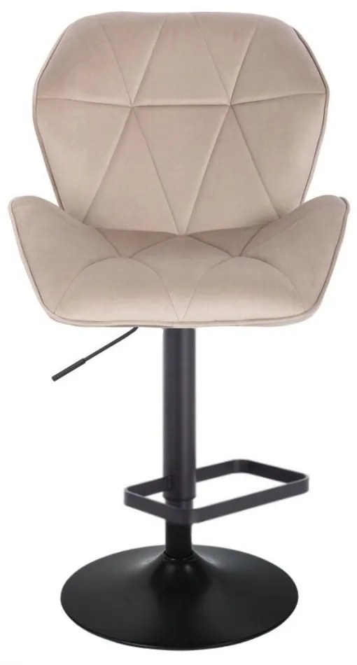 LuxuryForm DESIGN Barová stolička MILANO MAX VELUR na čiernom tanieri - latte