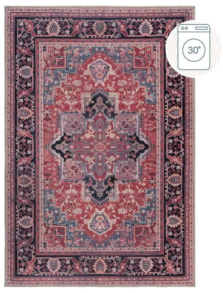 Vínovočervený umývateľný koberec s prímesou recyklovaných vlákien 200x290 cm Windsor – Flair Rugs