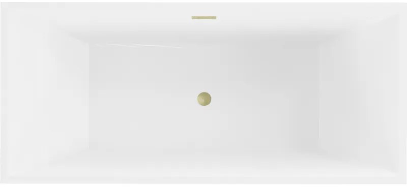 Mexen Vigo, voľne stojaca vaňa 178,5 x 80 cm, biela-čierna, zlatý matný prepad, 51251788075-55