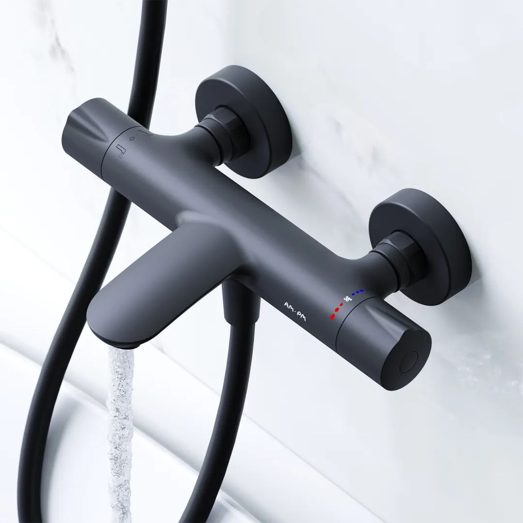 Vaňová a sprchová batéria AM.PM Like FLA50022 termostat, čierna