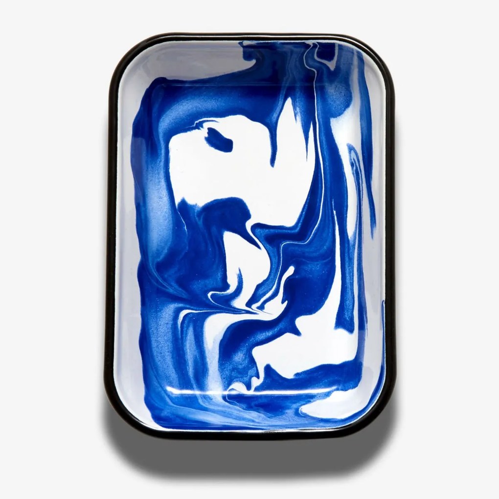 BORNN Stredný smaltovaný modrý pekáč 16 × 11 × 4 cm