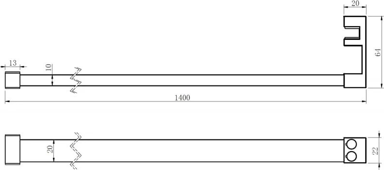 Mexen Kioto, vešiak na uteráky pre sprchovú zástenu, max. 140 cm, ružové zlato, 800-06-60