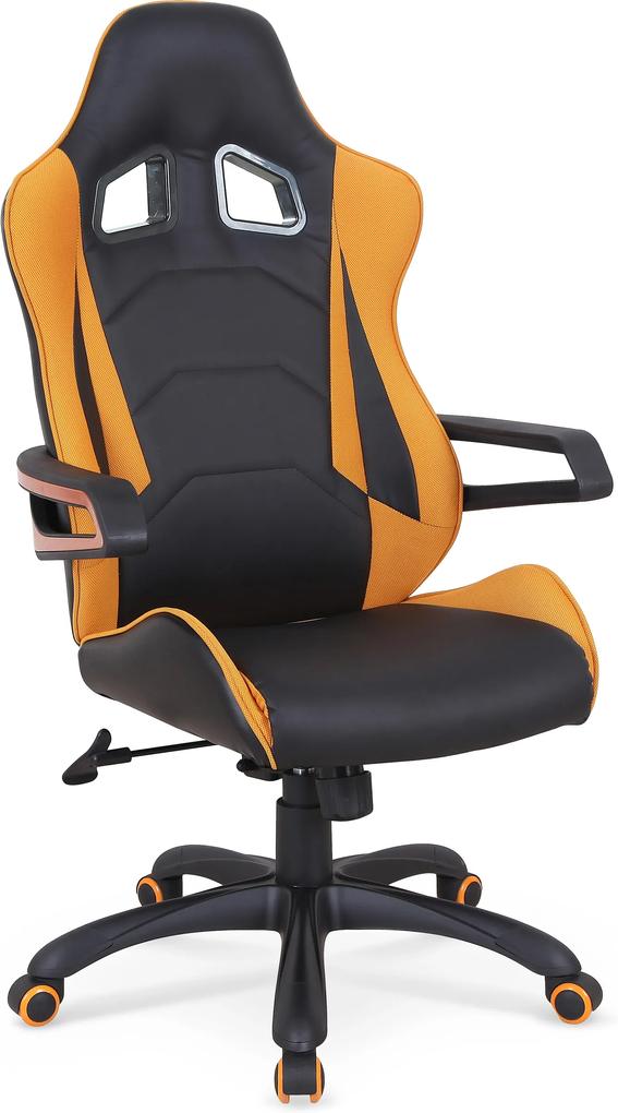 MAXMAX Herný stoličky MUSTANG čierno / oranžová