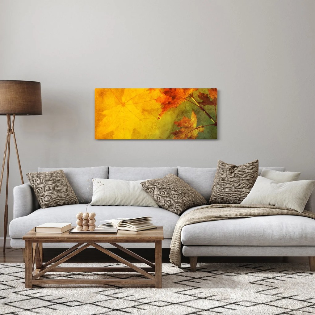 Obraz - Jesenné listy (120x50 cm)