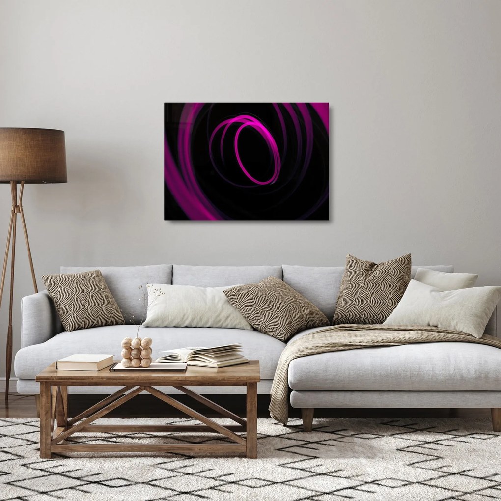 Sklenený obraz - fialové čiary (70x50 cm)