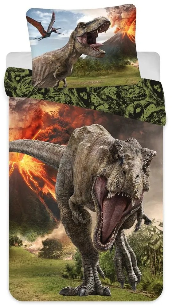 Jerry Fabrics Obliečky Jurský svet - Jurský svet Volcano | 140 x 200 cm / 70 x 90 cm