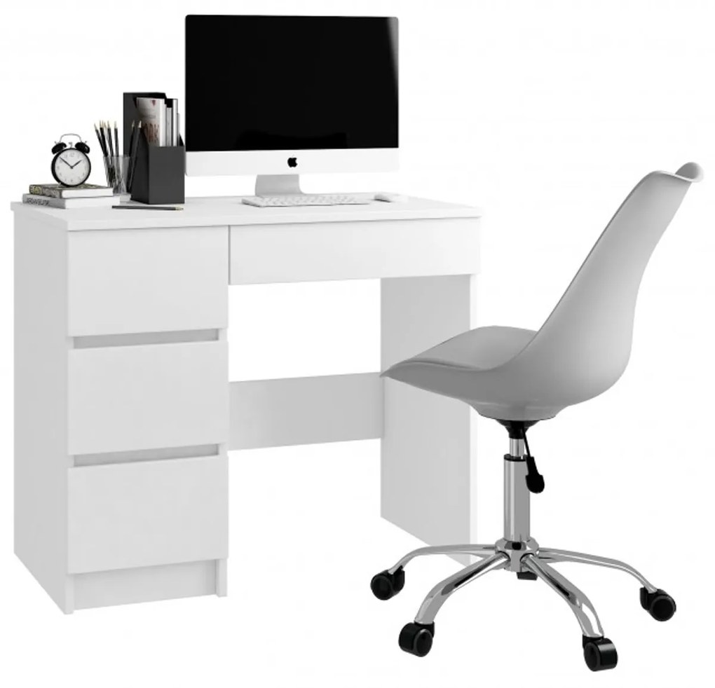 Počítačový stôl A7 biely ľavý
