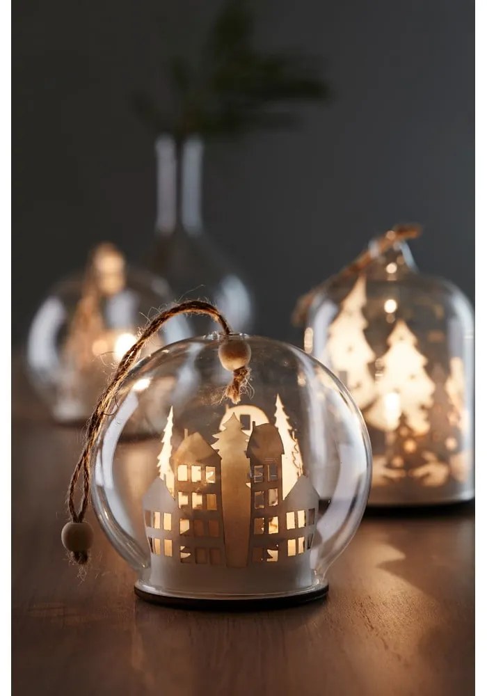 Biela závesná vianočná svetelná dekorácia ø 9 cm Myren – Markslöjd