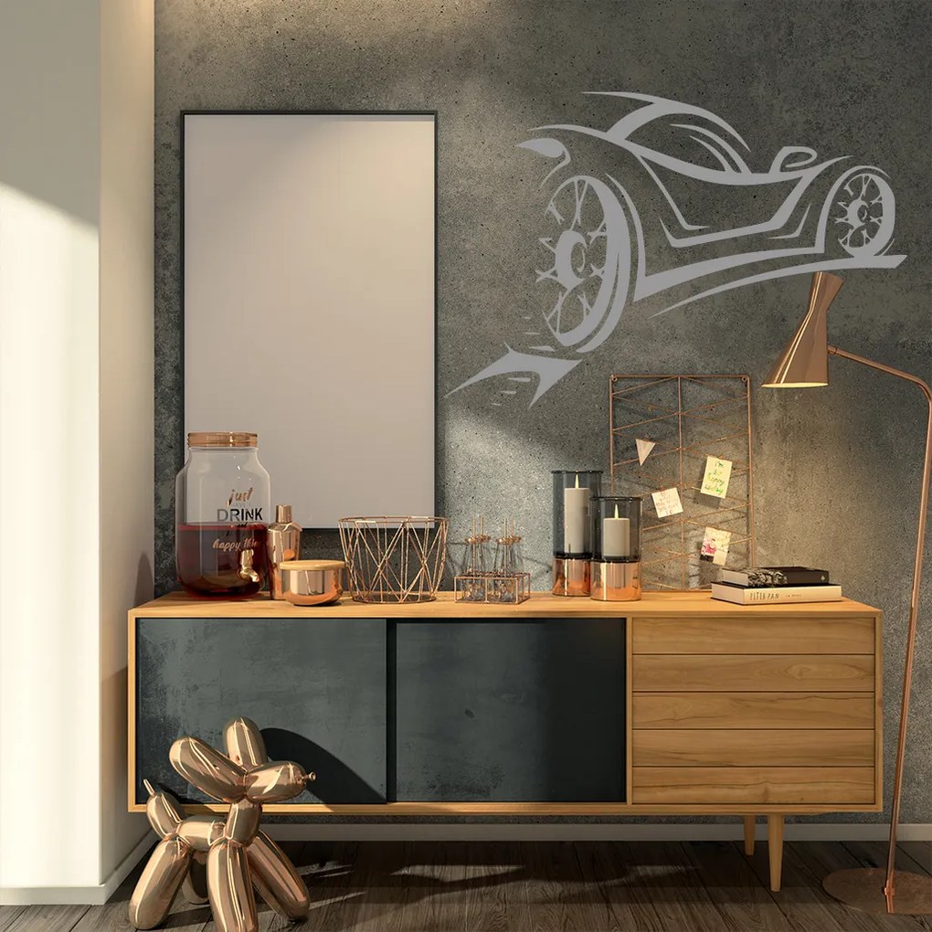 Veselá Stena Samolepka Športové auto Farba: růžová, Veľkosť: 40 x 27 cm
