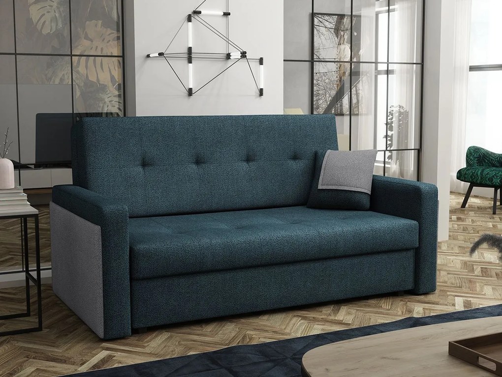 Rozkladacia pohovka Carivia Mel III (modrá + svetlosivá) (s úl. priestorom). Vlastná spoľahlivá doprava až k Vám domov. 1105499