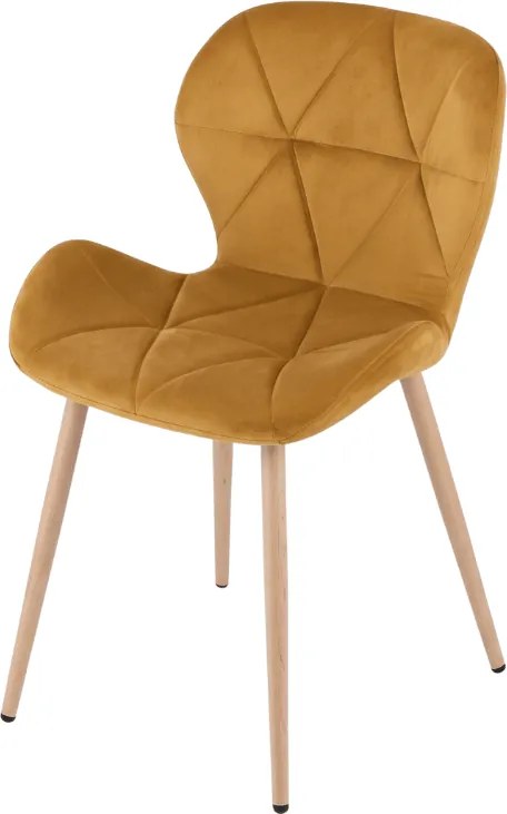 Jedálenská stolička MANGO VELVET, horčicová