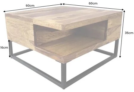Konferenčný stôl Giant 43750 60x60cm Drevo Palisander - Komfort-nábytok