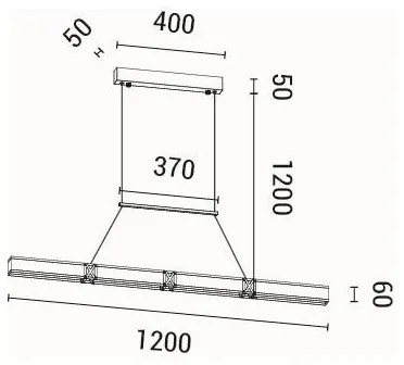 LED Luster na lanku LED/21W/230V 3000K 45x120 cm