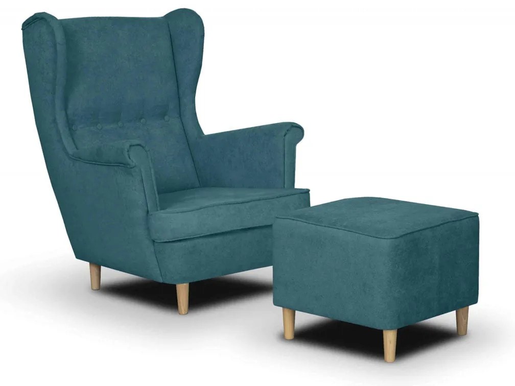 Kreslo s opierkou nôh ELI Tyrkysová