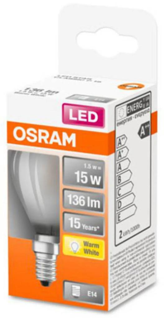 OSRAM Classic P LED žiarovka E14 1,5W 2 700K matná