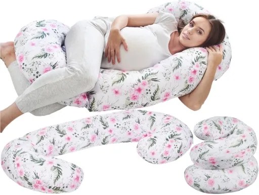 Tehotenský a dojčiaci vankúš BABYMAM PREMIUM 300 cm 3v1 - Kvety v záhrade