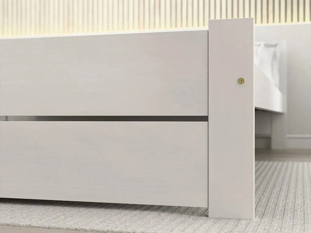 Posteľ IKAROS DOUBLE 80 x 200 cm, biela Rošt: Bez roštu, Matrac: Matrac COCO MAXI 20 cm