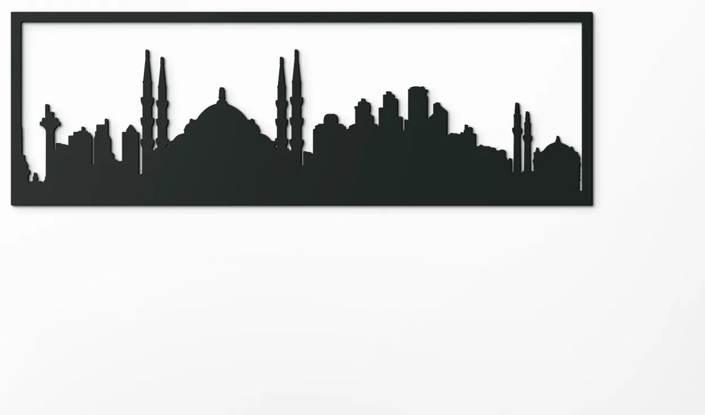 drevko Obraz Istanbul panoráma Rozmer obrazu: 29,5 x 89 cm, Farba dekorácie: Čierna