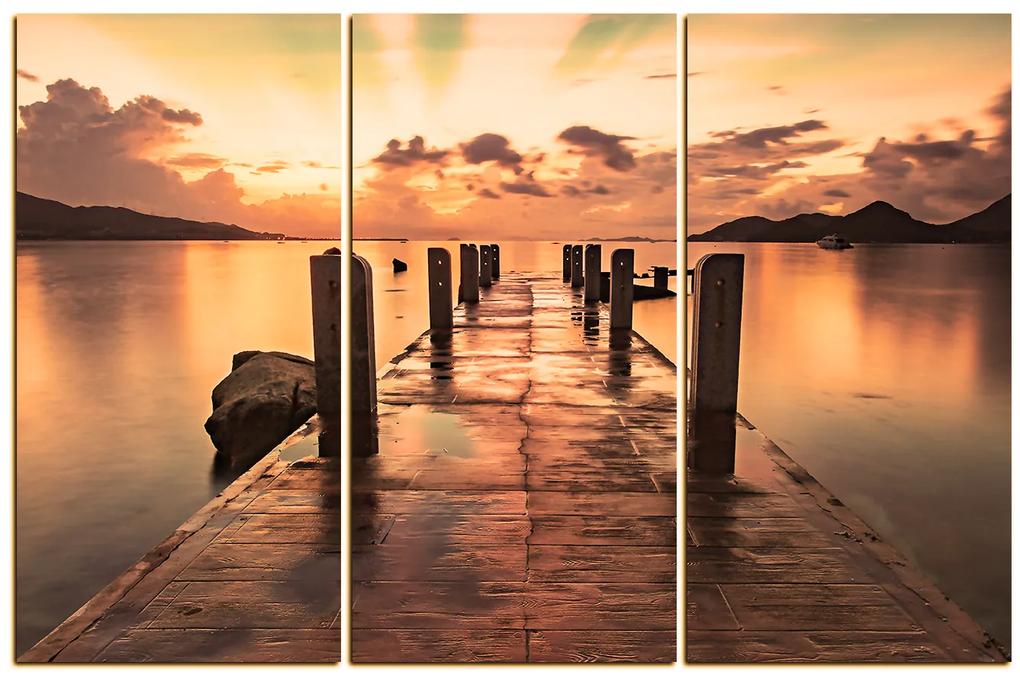 Obraz na plátne - Krásny západ slnka nad jazerom 1164FB (90x60 cm  )