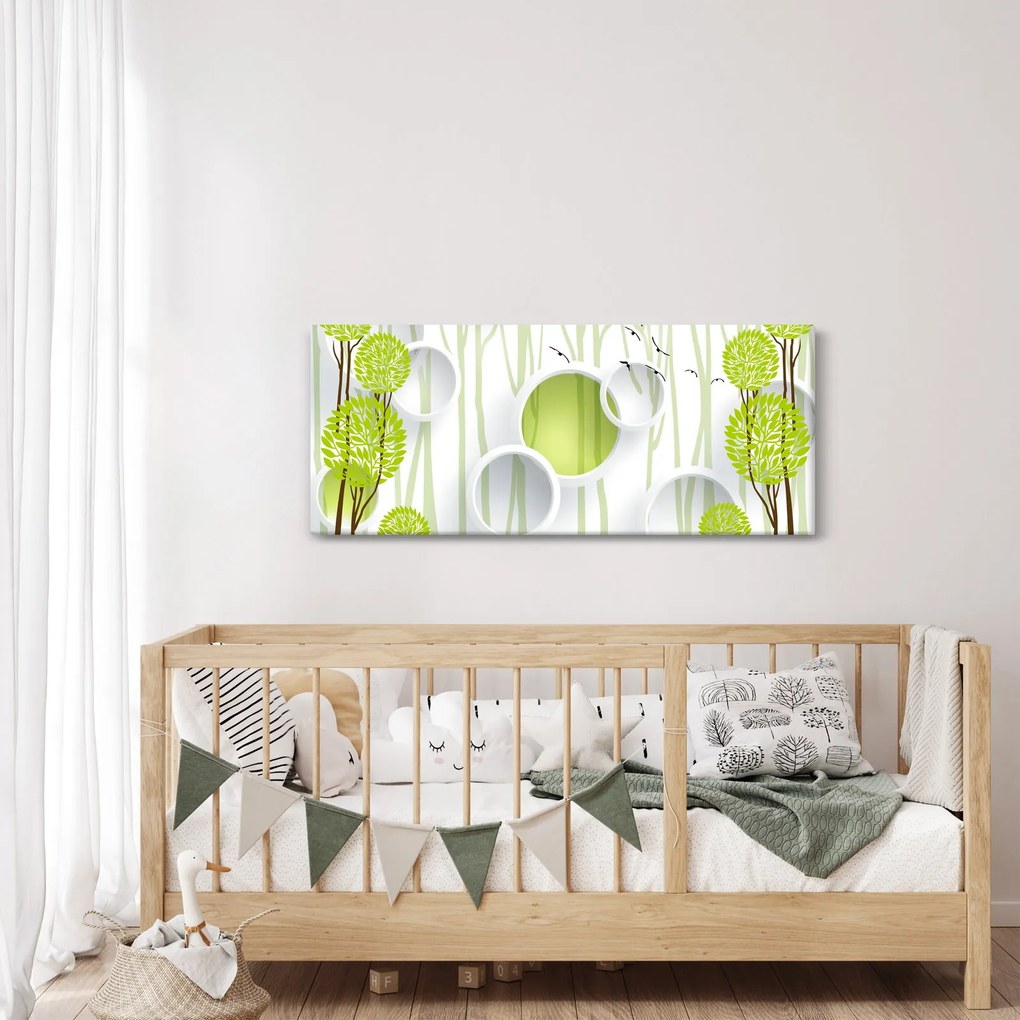 Obraz abstrakcie so stromami (120x50 cm)